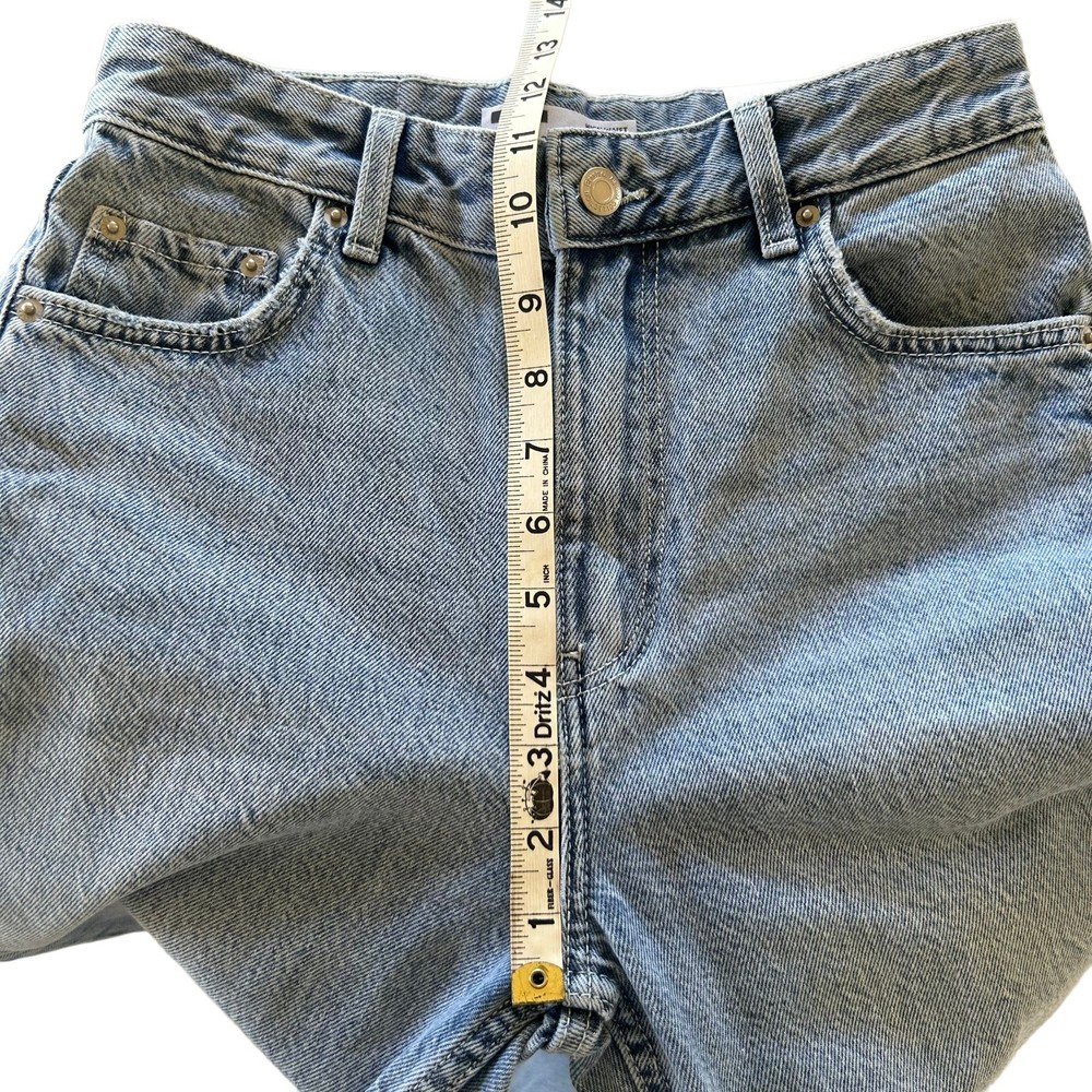 New BERSHKA Womens Blue Jeans Straight Fit High Rise Denim Pants Size US 4/EU 36 - Picture 10 of 13